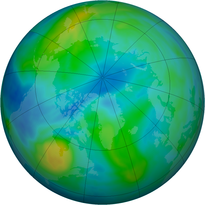 Arctic ozone map for 13 October 2006
